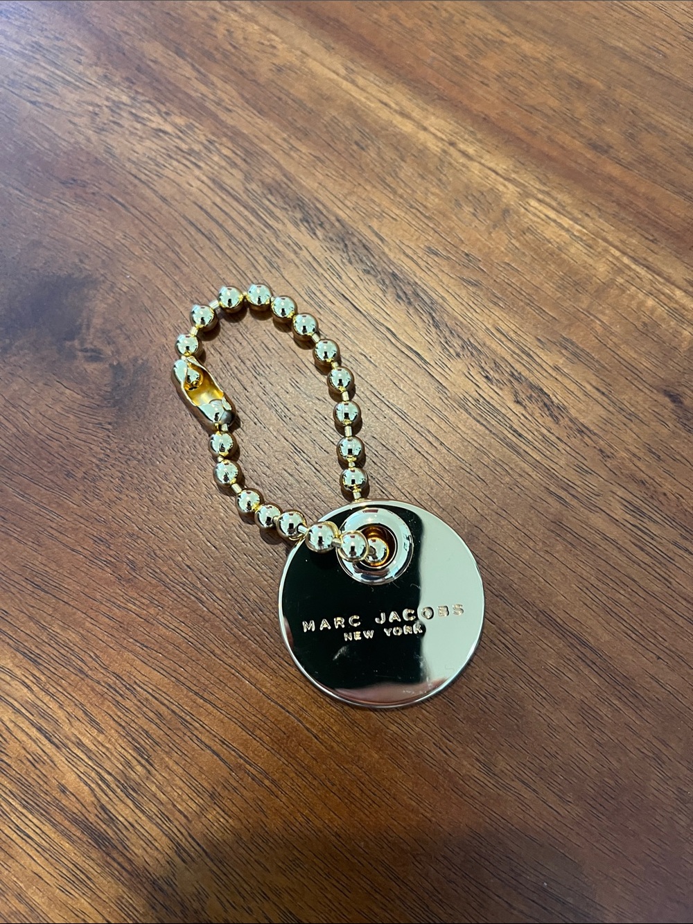 Marc Jacobs Gold Logo Disc Keyring/Bag charm